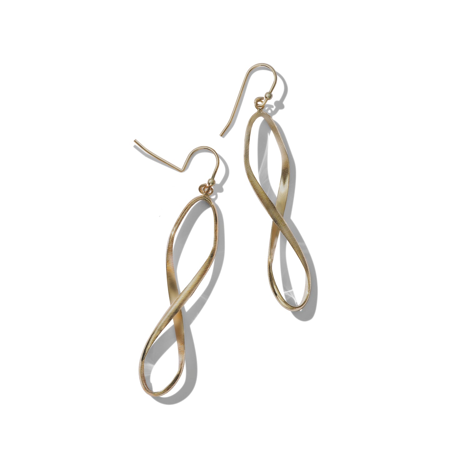 Pair of earrings with a single bent earring back