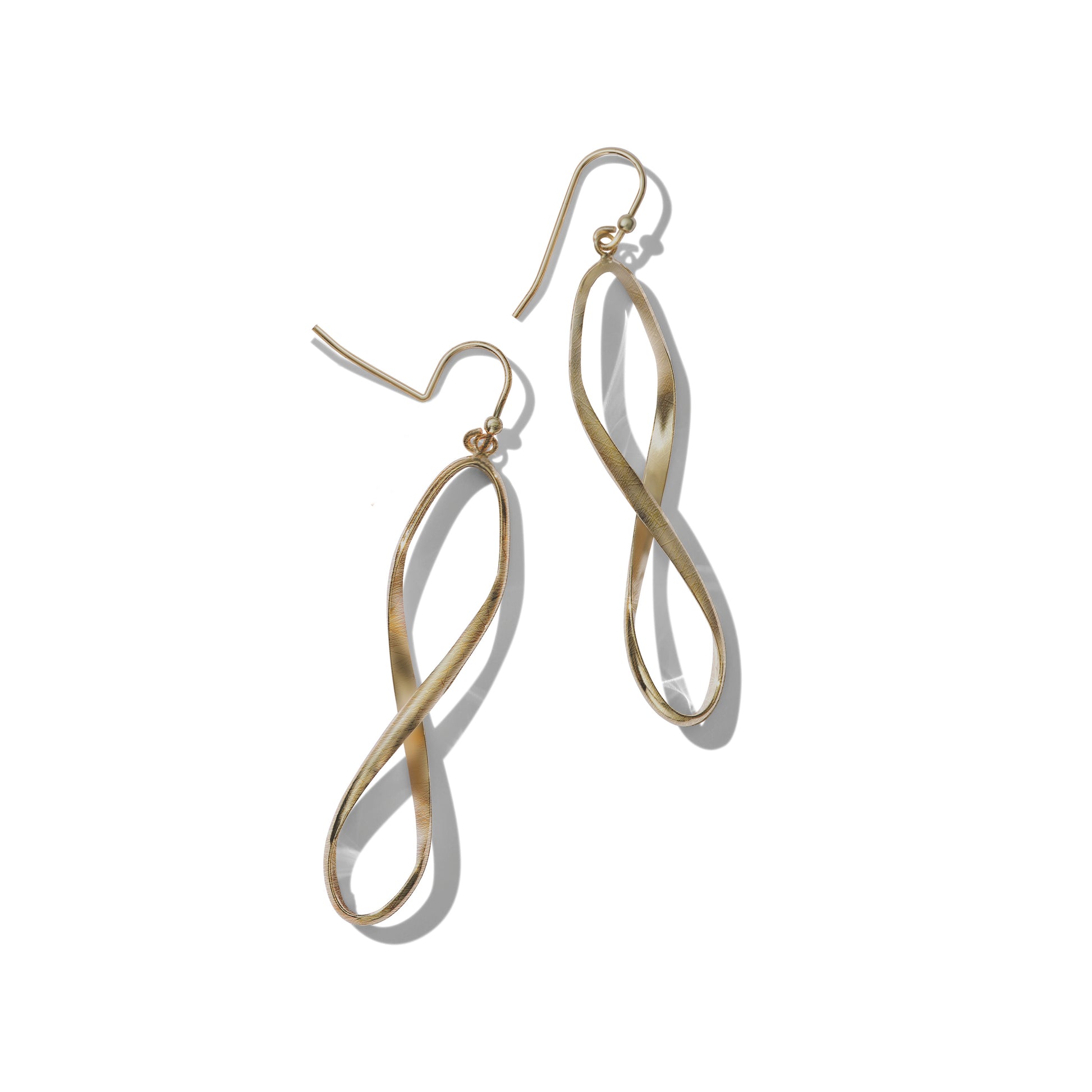 Pair of earrings with a single bent earring back