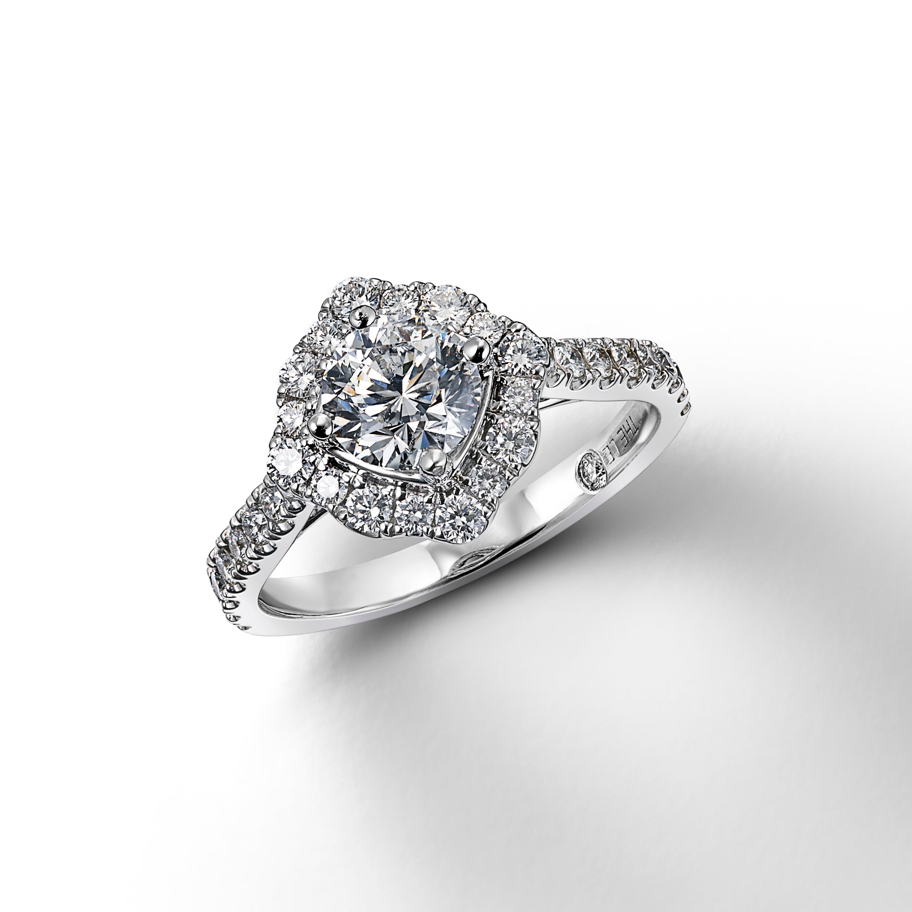 Diamond ring with a white background